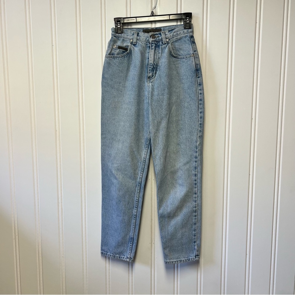 Jones Jeans Petite Mom Jeans 4P Made in USA High Rise Vintage Light Wash Denim
